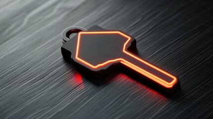 Poster - Modern Arrow Sign on a Dark Background with Neon Glow Effect