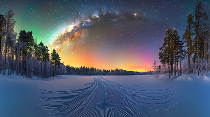 a beautiful night sky with a large, glowing cloud of milk