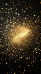 Poster - A close up of a gold star with a lot of glitter. The star is surrounded by a lot of sparkles, giving it a shiny and glamorous appearance