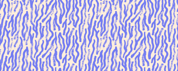 Aufkleber - Colorful zebra motif seamless pattern with bold brush drawn vertical wavy strokes. Hand drawn graphic texture.