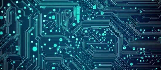 Poster - intricate circuit board design showcasing modern digital communi