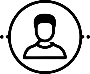 Poster - Person icon encircled with decorative dots