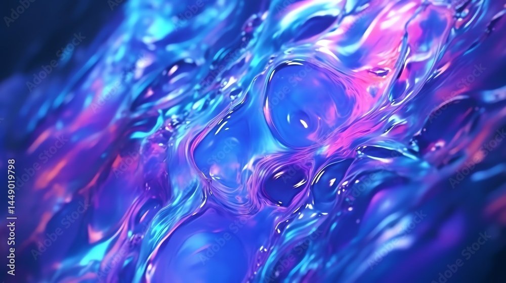 Abstract organic liquid wallpaper with a cyberpunk gradient in neon ...