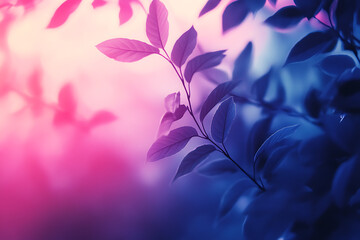 Poster - Blurred background with a blue and purple gradient, soft focus, light tone, minimalist style