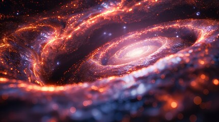 Poster - Explore a stunning cosmic spiral tunnel filled with vibrant energy and light, creating an immersive visual experience of the universe and its wonders.