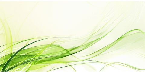 Fototapete - Abstract green and blue wavy lines on a light background. Digital artwork for design and print. Fluid and dynamic concept. Background image of white background decorated with green leaves. AIG51.