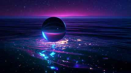 Wall Mural - spaceship and planet. Generative AI
