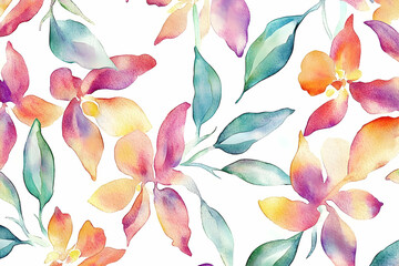 Poster - Delicate floral pattern with soft watercolor hues.