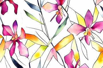 Poster - Vibrant floral design with bold lines and colors.