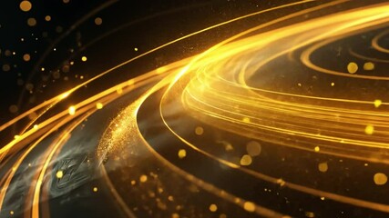 Poster - abstract golden light trails create mesmerizing background of shimmering particles, evoking elegance