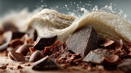 Aufkleber - Delicious Chocolate Wave with Melted Cream