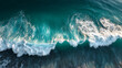 © Jinling - Turquoise ocean waves from above, a serene seascape of calm and beauty.
