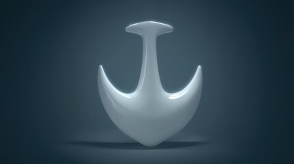 Poster - White anchor set against a dark background representing strength and security in maritime themes and symbolic concepts