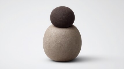 Poster - Stone with a ball on top representing balance and insight in focused market overview and financial strategies