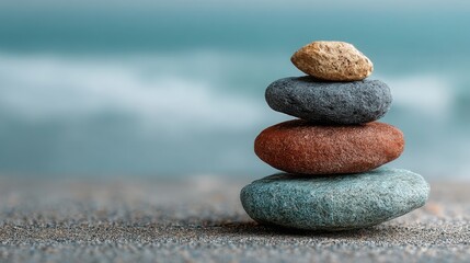 Poster - A stack of rocks symbolizing calibrated calmness and measured peacefulness in concepts of mindfulness and execution