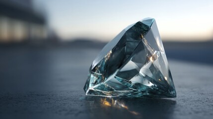 Poster - Radiant diamond representing fragmented financial clarity as a prism of capital concepts in artistic display