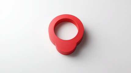 Poster - Striking red icon set against a crisp white background symbolizing navigation and silence in digital space
