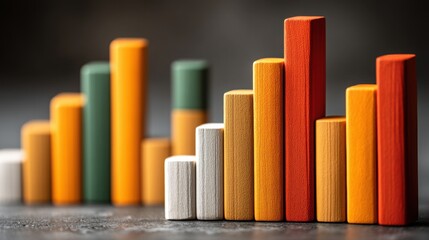 Poster - Informative bar chart displaying data trends and insights with a spectrum of colors for effective data representation