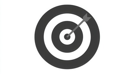 Poster - Dart successfully hitting with clear focus on performance strategy in a clean alpha conceptual icon