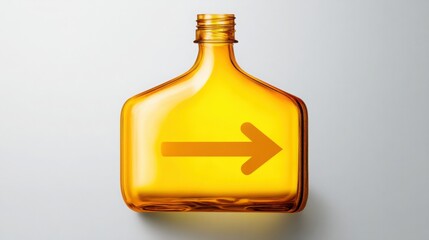 Poster - Conceptual bottle with arrow illustrating clean return icon for pure profit flow in a business environment