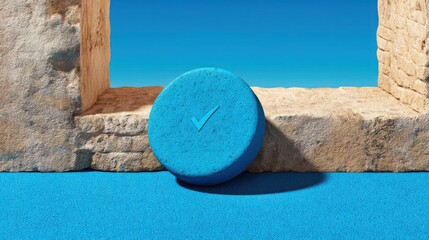 Poster - Blue clock resting on a blue carpet symbolizing clean strategy for noise-free financial planning in everyday life