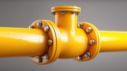 Poster - Yellow pipe on a solid surface symbolizing compressed liquidity and high value in minimalist form