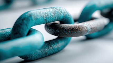 Poster - Strong chain with a link symbolizing decentralized trust and credibility in the blockchain ecosystem