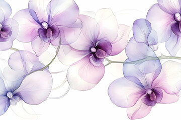 Poster - Delicate, translucent orchids in pastel shades.