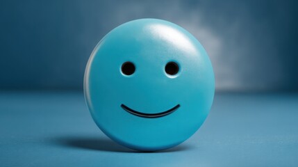 Poster - Blue egg with a smiley face representing emotional fade and reduced trading bias in a realistic investment concept