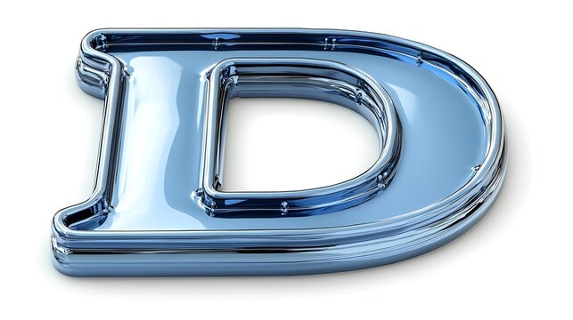 Letter D in light blue color, clipart-style on a white background 