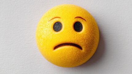 Poster - A bright yellow smiley face symbolizing happiness and positive emotional expression in a conceptual art style