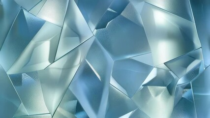 Poster - Stunning Abstract Blue Crystal Pattern with Light Reflection Effects
