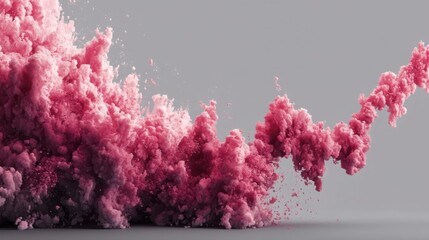 Poster - Vibrant pink powder exploding in the air illustrating extreme volatility opportunity funds concept for profit potential