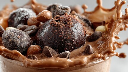 Aufkleber - Delicious Chocolate Drink with Candy Explosion