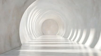 Poster - Modern architectural space minimalist tunnel interior white environment abstract design inspirational viewpoint