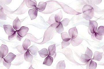 Poster - Delicate floral pattern with flowing ribbons.