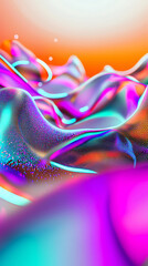 Aufkleber - Dynamic fluid motion abstract art digital space 3d rendering vibrant colors modern design