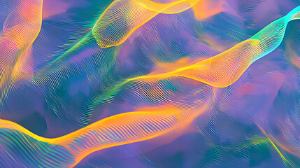 Poster - Dynamic color waves abstract digital art modern design virtual space aerial view visual concept for creativity
