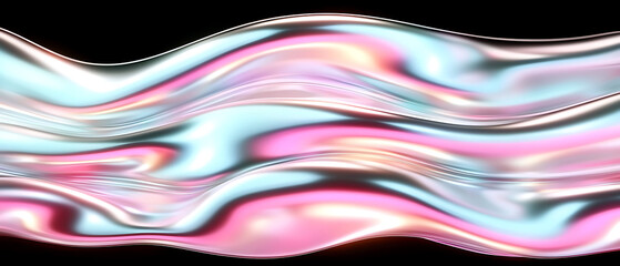 Poster - Dynamic abstract waves digital art colorful fluidity vibrant environment eye-level view futuristic concept