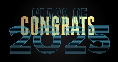 Poster - Class of 2025. Animation design invitation for college graduate template. Graduation event, greeting.