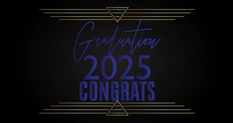 Poster - Class of 2025. Animation design invitation for college graduate template. Graduation event, greeting.