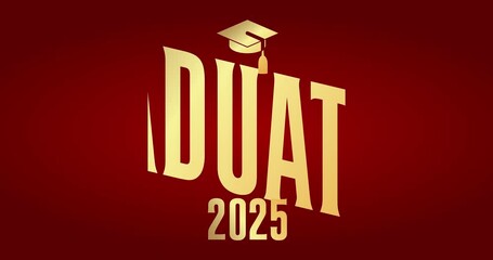 Poster - Class of 2025. Animation design invitation for college graduate template. Graduation event, greeting.