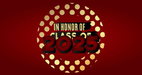 Poster - Class of 2025. Animation design invitation for college graduate template. Graduation event, greeting.