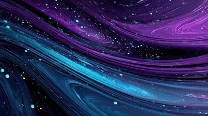 Wall Mural - Abstract Space with Swirling Nebula and Stars