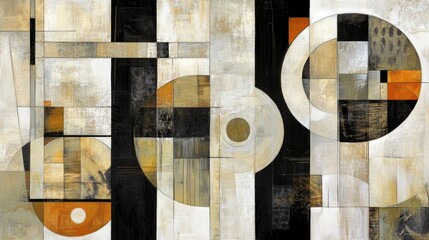 Wall Mural - Abstract composition of geometric shapes and colors.