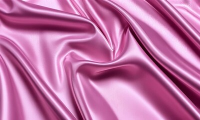 Fototapete - Pink and white silk satin background, illustration, light pink gradient, flowing fabric texture, silk fabric, light purple and gold color scheme, soft tones, elegant style, 