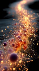 abstract representation of particles in motion