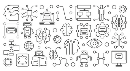 Poster - AI icons showcase technological progress