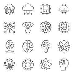 Poster - Digital intelligence icons form a visual array