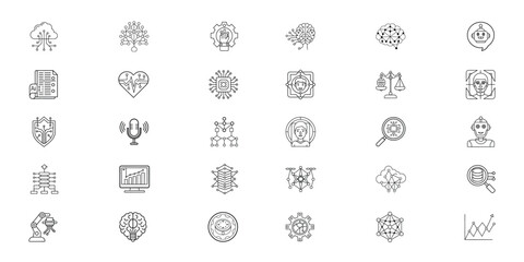 Poster - Machine learning icons arranged neatly
